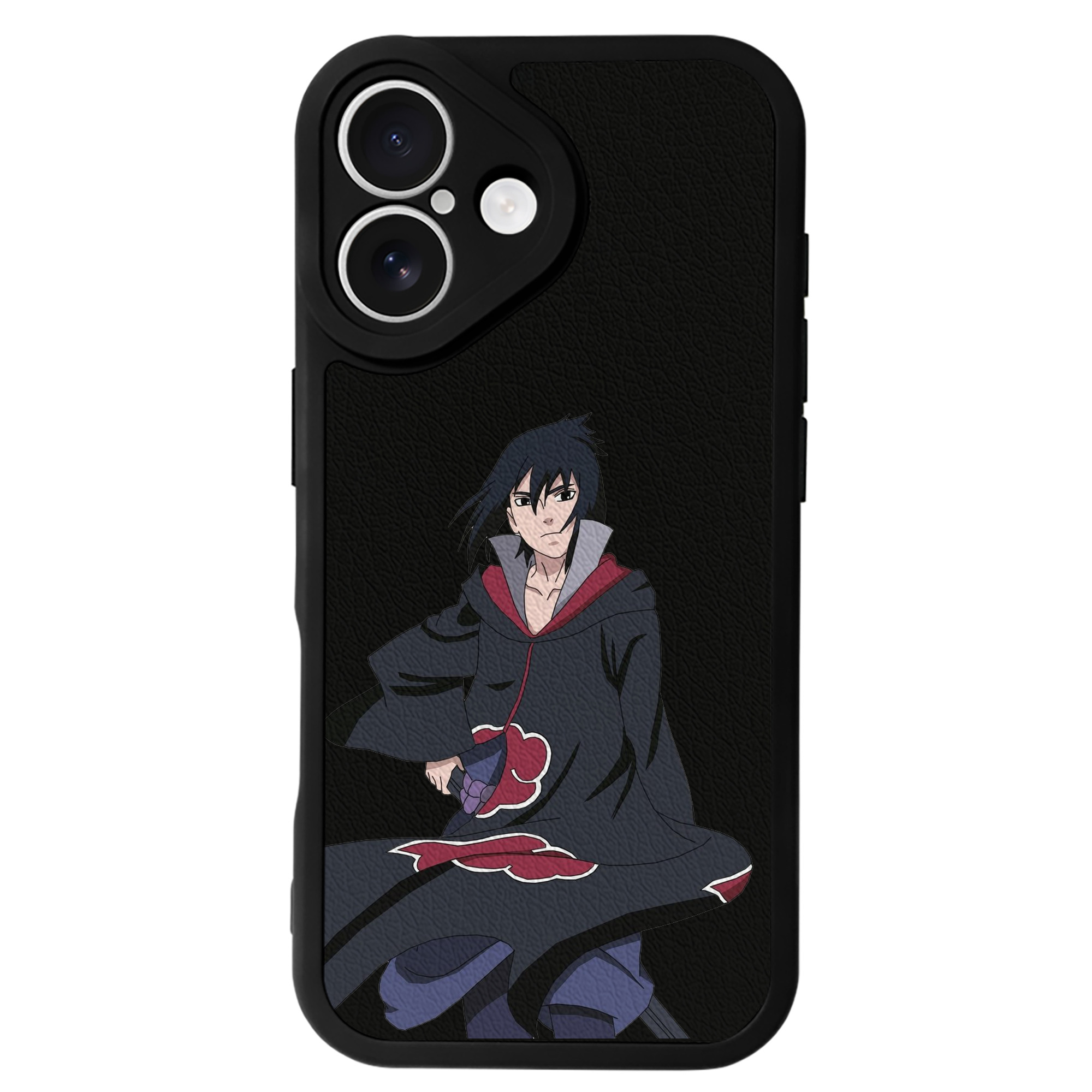 （画像用） NARUTO -ナルト- うちは サスケ Uchiha Sasuke 【iPhone 16シリーズ対応】シリコンスマホケース（レザー調） 材質：シリコン